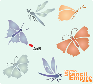 Schmetterlinge und Libellen (Schablonen mit Insekten Motive)