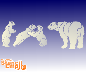 Eisbären. Packung zu 4 Stück. (Schablonen-Set "Tiere" aus Lagerverkauf)
