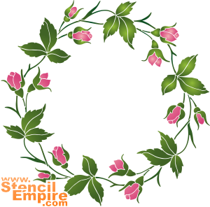 Kreisförmiges Motiv aus Rosen (Kreismuster Schablonen)