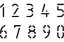 Schablonen mit Phrasen und Buchstaben - Ziffern Standard