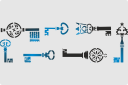 Schablonen von verschiedenen Objekten - Schlüssel des Schloss