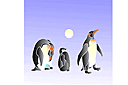 Tiere zeichnen Schablonen - Pinguinfamilie