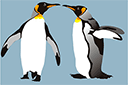 Tiere zeichnen Schablonen - Vier Pinguine
