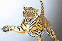 Tiere zeichnen Schablonen - Tiger im Sprung