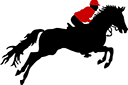 Tiere zeichnen Schablonen - Jockey auf sein Pferd