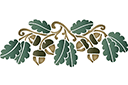 Schablonen des Blätter und Gras Design - Monogramm mit Eiche 125