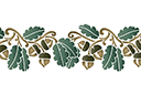Schablonen des Blätter und Gras Design - Bordürenmuster mit Eiche 125