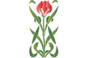 Schablonen für Blumen zeichnen - Tulpe der Jugendstil