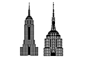 Schablonen von Gebäuden und Architektur - Empire State Building