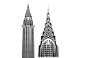 Schablonen von Gebäuden und Architektur - Wolkenkratzer Chrysler