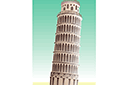 Schablonen von Gebäuden und Architektur - Schiefer Turm von Pisa