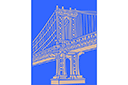 Schablonen von Gebäuden und Architektur - Manhattan Bridge