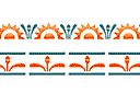 Schablonen für Bordüre im klassischen Stil - Sonne und der Blumen