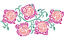 Schablonen für die Bordüren mit Pflanzen - Rosenbordüre