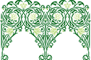 Schablonen für Bordüre im klassischen Stil - Bögen mit Lotusblumen