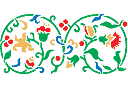 Schablonen für Bordüre im klassischen Stil - Bordürenmotiv mit Blumen und Beeren 2