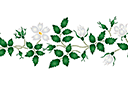 Schablonen für Blumen zeichnen - Hundsrosenbordüre 003