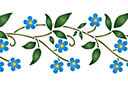 Schablonen für die Bordüren mit Pflanzen - Bordürenmotiv aus Butterblumen