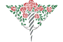 Schablonen für Rosen zeichnen - Rosenstock auf einer Stange