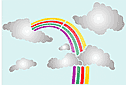 Schablonen auf dem Thema des Himmels - Wolken und Regenbogen