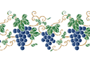 Schablonen mit östlich Motiven - Orientalisches Bordürenmuster mit Weintraube