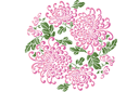 Kreismuster Schablonen - Medaillon im Orientalstil mit Chrysanthemen 2