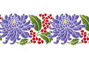 Schablonen für Blumen zeichnen - Chrysanthemen und Beeren