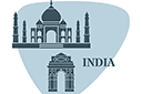 Schablonen von Gebäuden und Architektur - Indien - Sehenswürdigkeiten der Welt
