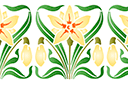 Schablonen für Blumen zeichnen - Anmutige Narzissen - Bordürenmotiv
