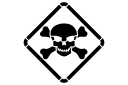 Schablonen mit Zeichen und Logo - Warnschild Totenkopf und Knochen 02