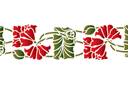 Schablonen für Blumen zeichnen - Bordürenmotiv mit Mohnblumen 3