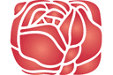 Schablonen für Rosen zeichnen - Rose im Jugendstil 24