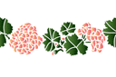Schablonen für Blumen zeichnen - Bordürenmuster mit Hortensien