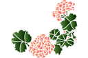 Schablonen für Blumen zeichnen - Ecke aus Hortensien