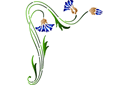 Schablonen für die Ecken - Ecke aus Kornblumen 72