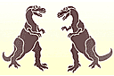 Dinosaurier zeichnen Schablonen - Zwei Tyrannosaurus
