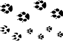 Tiere zeichnen Schablonen - Spuren der Hunde