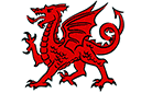 Schablonen für Drachen zeichnen - Roter Drache von Wales