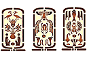 Schablonen im ägyptischen Stil - Drei Schriftrollen