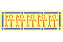 Schablonen im ägyptischen Stil - Bordürenmotiv mit Hieroglyphen 2