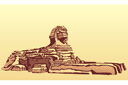 Schablonen im ägyptischen Stil - Sphinx von Giza