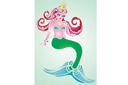 Schablonen für die Raumdekor des Kindes - Meeresmärchen - Kleine Meerjungfrau
