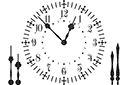 Schablonen von verschiedenen Objekten - Stundenzifferblatt und Zeiger 6
