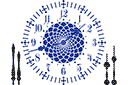 Schablonen von verschiedenen Objekten - Stundenzifferblatt und Zeiger 8