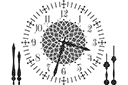 Schablonen von verschiedenen Objekten - Stundenzifferblatt und Zeiger 9