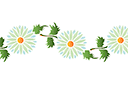 Schablonen für die Bordüren mit Pflanzen - Bordürenmotiv aus großen Gänseblümchen 1