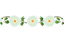 Schablonen für die Bordüren mit Pflanzen - Motiv mit üppig Gänseblümchen