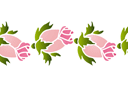 Schablonen für Rosen zeichnen - Bordürenmotiv mit Rosenknospen