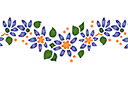 Schablonen für Blumen zeichnen - Bordürenmotiv aus Wildblumenring 040a
