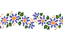 Schablonen für Blumen zeichnen - Bordürenmotiv aus Wildblumenring 040b